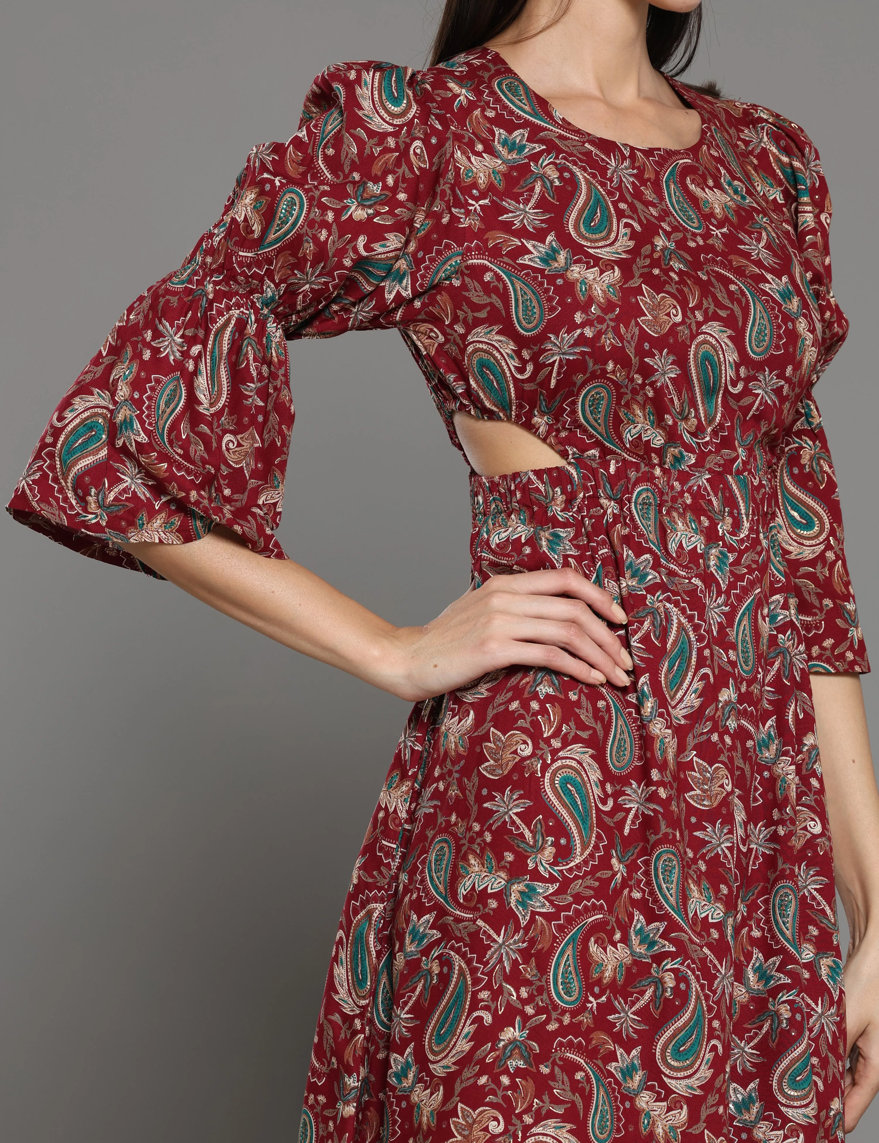 Berry Blush Midi Dress