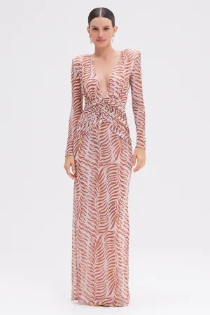 BOTANIC RETRO TULLE MAXI DRESS