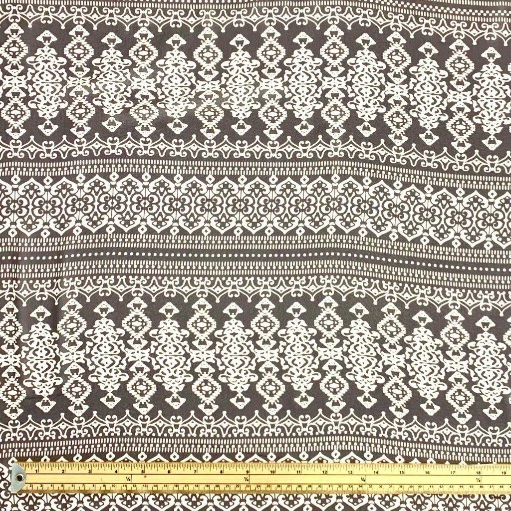 Brown Vintage Scandinavian Chiffon Fabric
