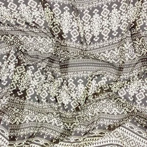 Brown Vintage Scandinavian Chiffon Fabric
