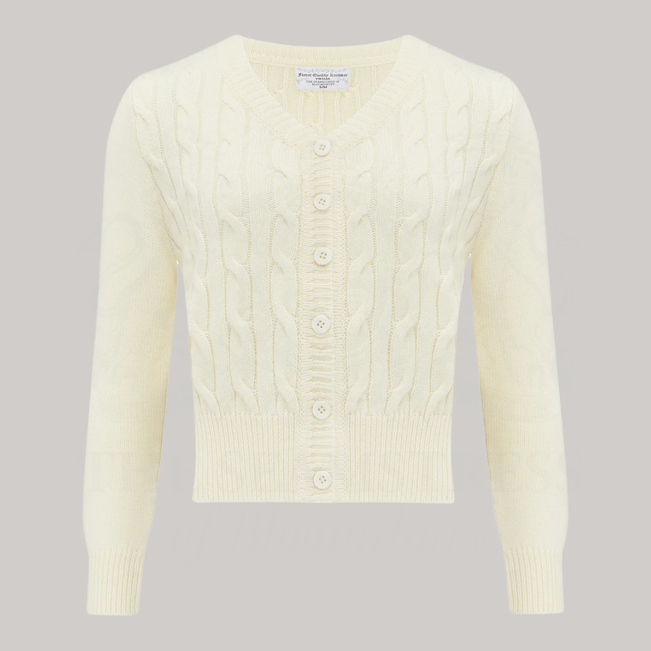 Cable Knit Cardigan in Cream
