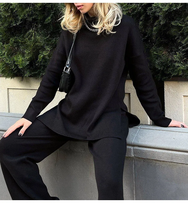 Camisola em Malha Oversize Gola Alta