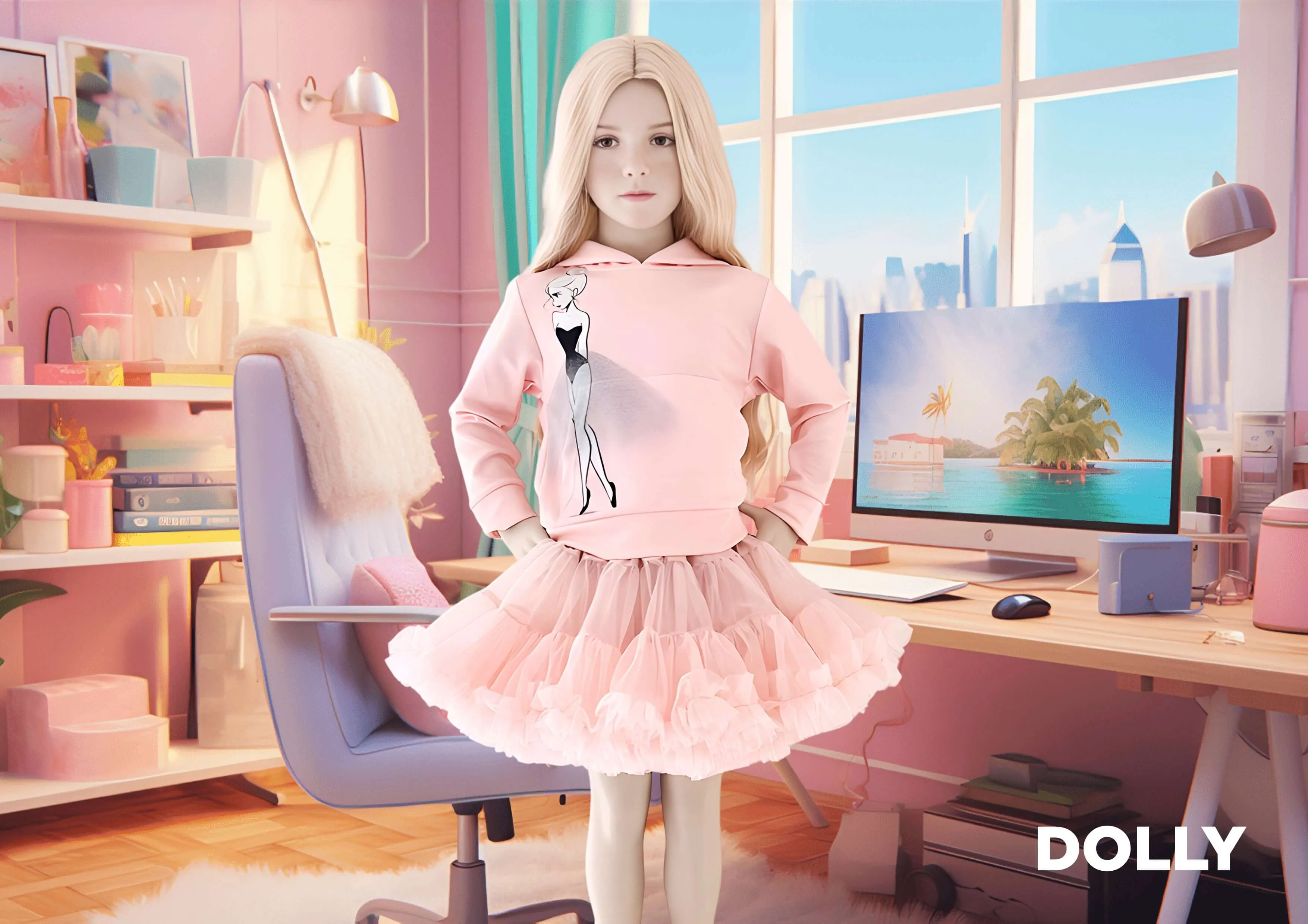 DOLLY by Le Petit Tom ® DOLLYPINK pettiskirt dollypink