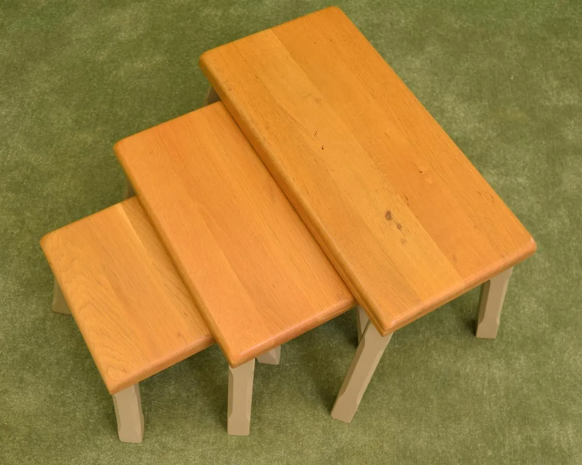 Dutch Painted Nest of 3 Tables