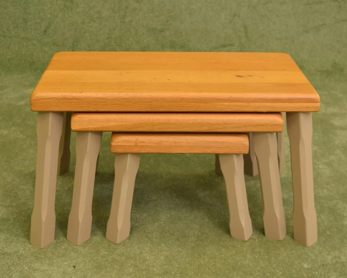 Dutch Painted Nest of 3 Tables