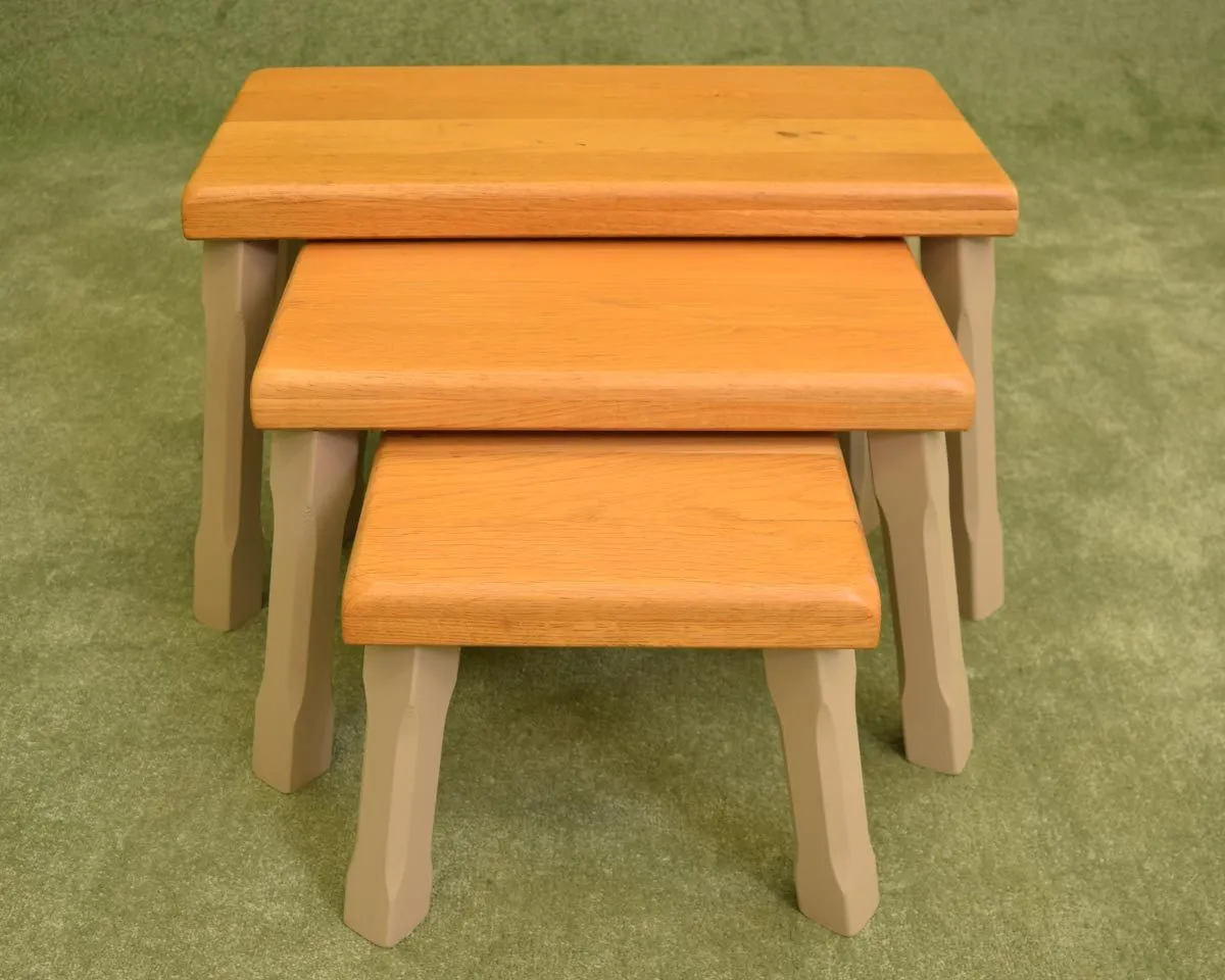 Dutch Painted Nest of 3 Tables
