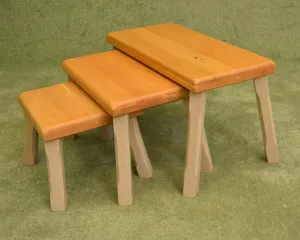 Dutch Painted Nest of 3 Tables