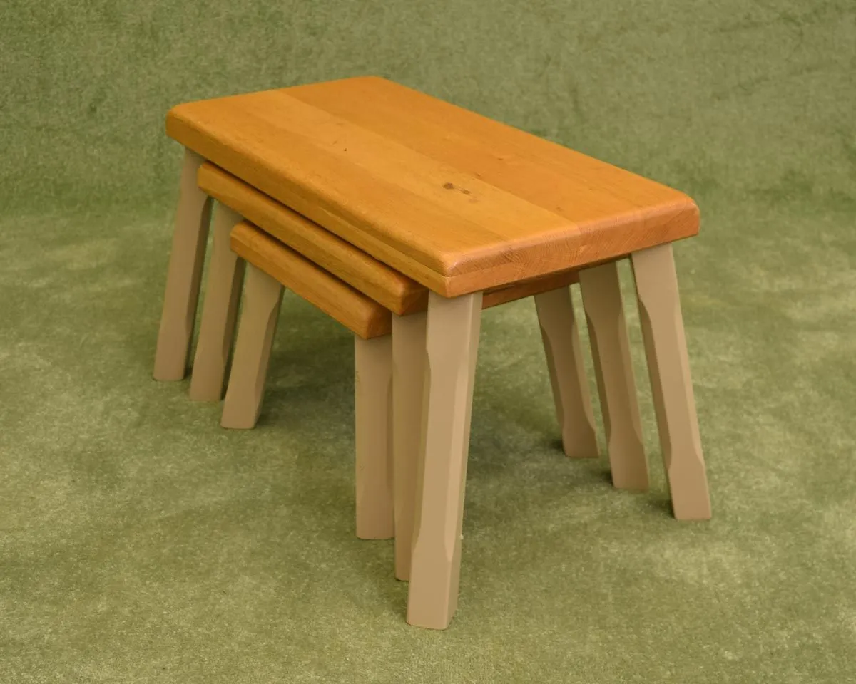 Dutch Painted Nest of 3 Tables