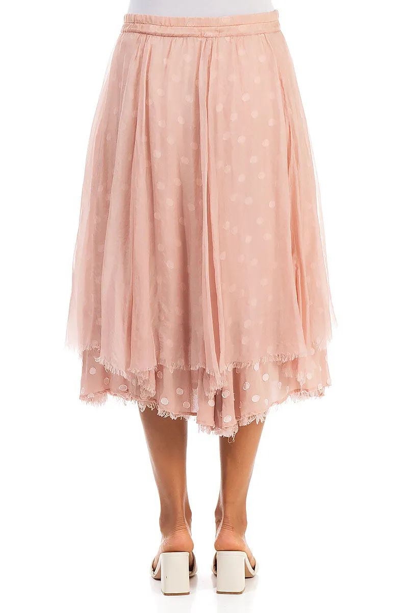 Flared Rose Silk Chiffon Skirt