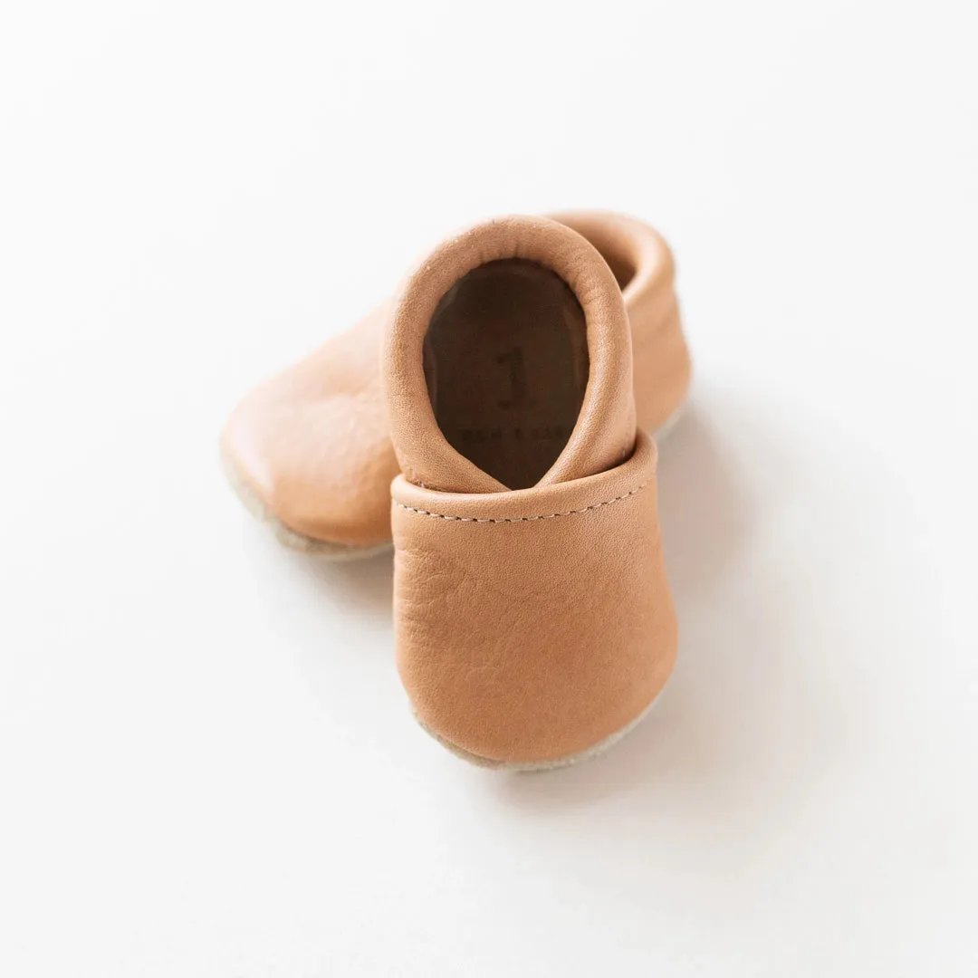 Gender Neutral Baby Moccs, Caramel