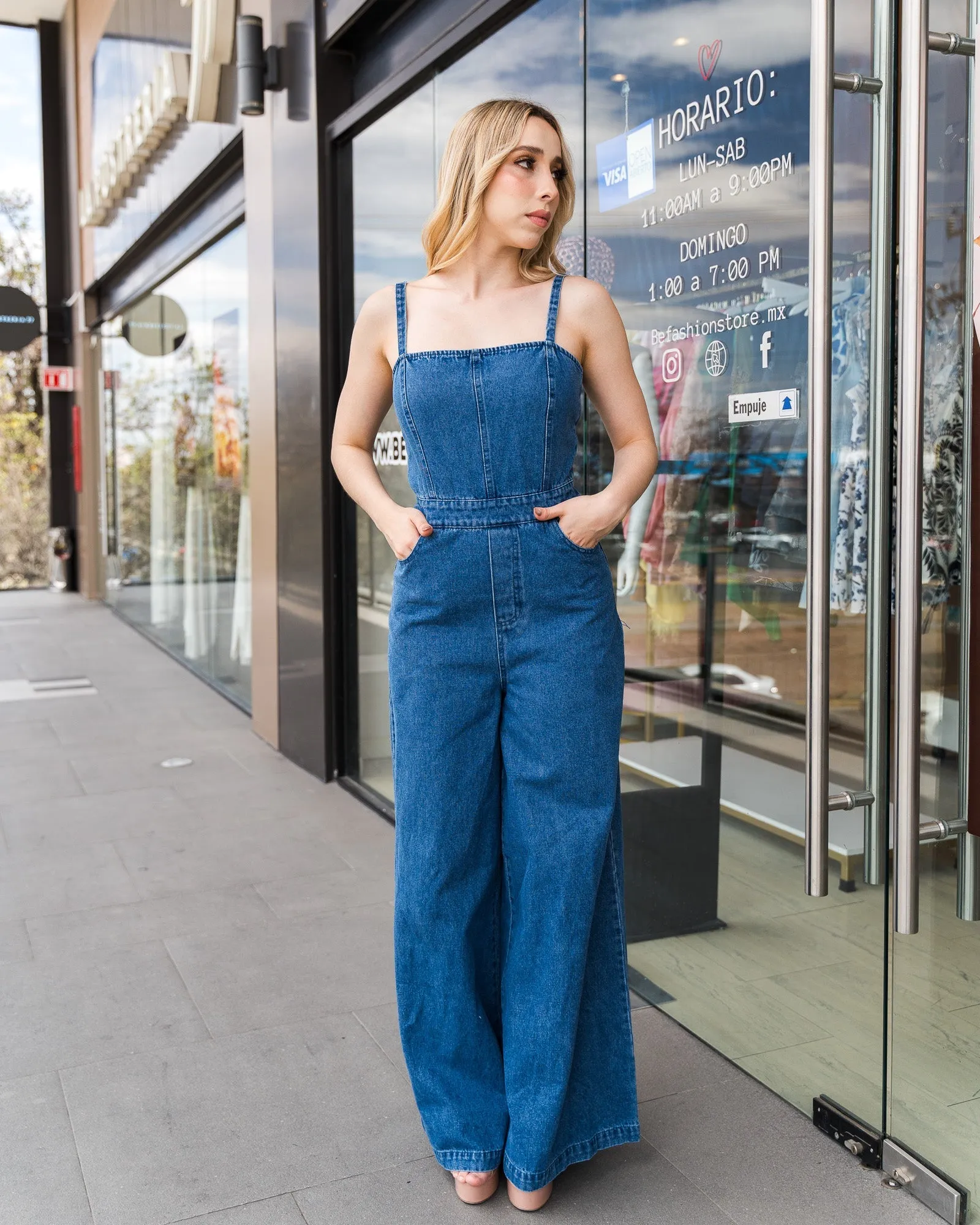 Jumpsuit denim wide leg