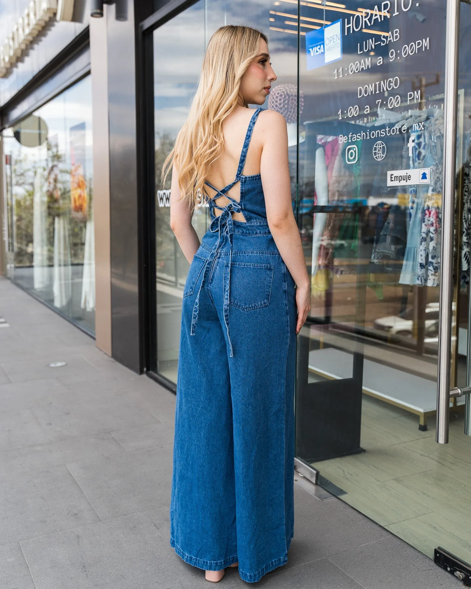 Jumpsuit denim wide leg
