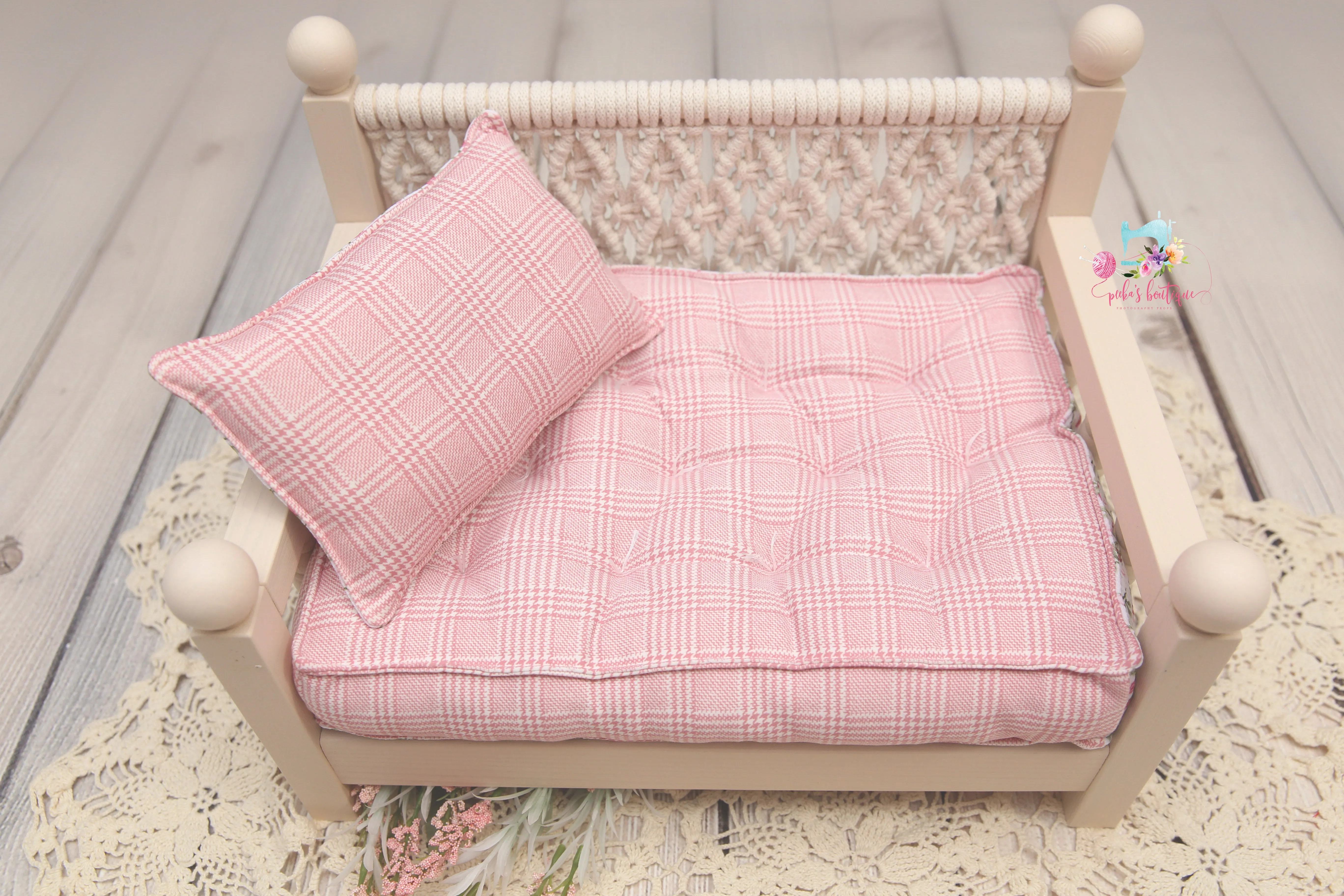 MADE TO ORDER- REVERSIBLE 2 Color Rose Garden and Plaid- NB Mattress