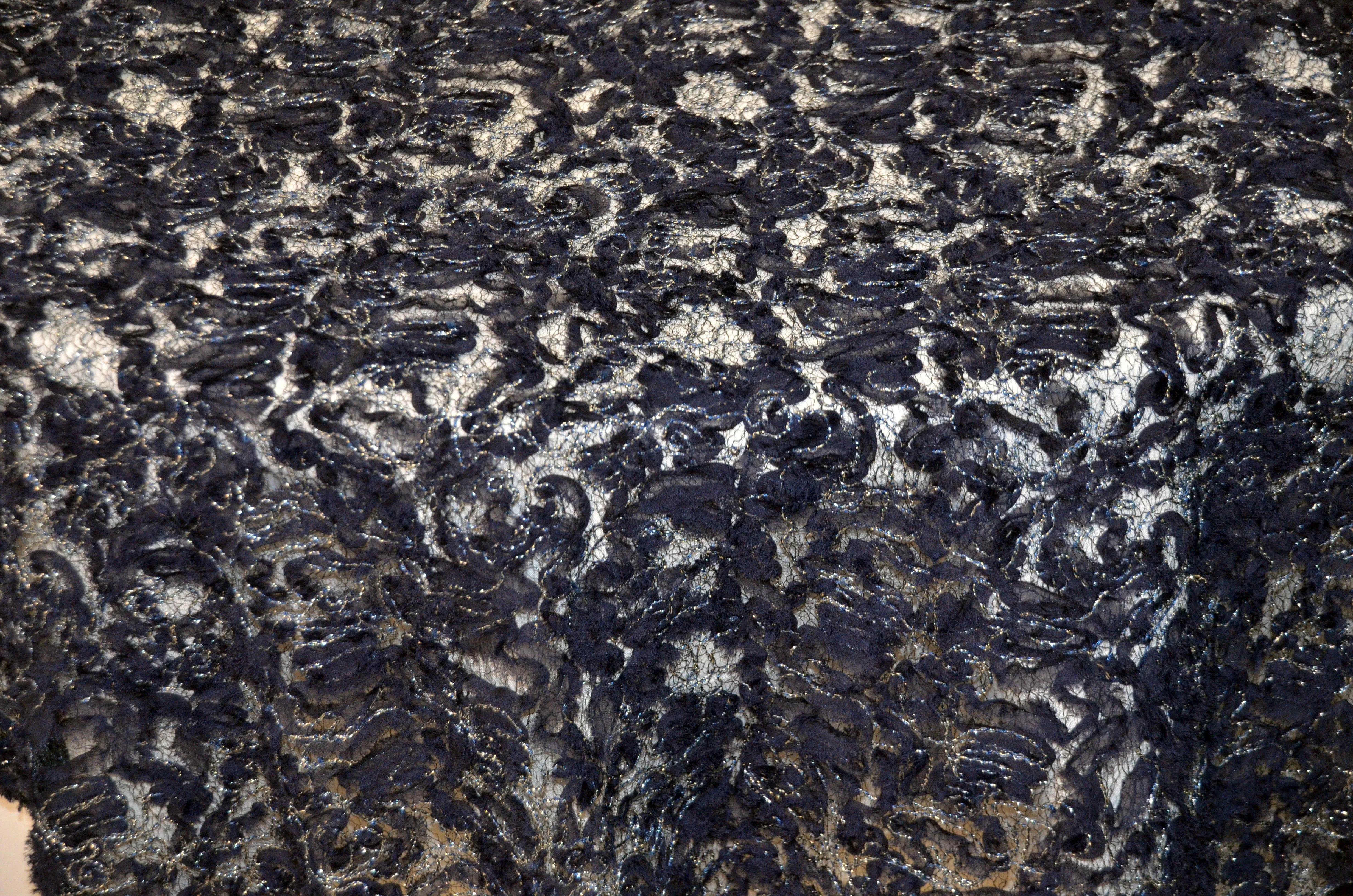 Metallic Enchanted Lace Fabric | Enchanted Sheer Embroidery | 52" Wide | Patina Sheer Lace | Blissful Sheer Lace |