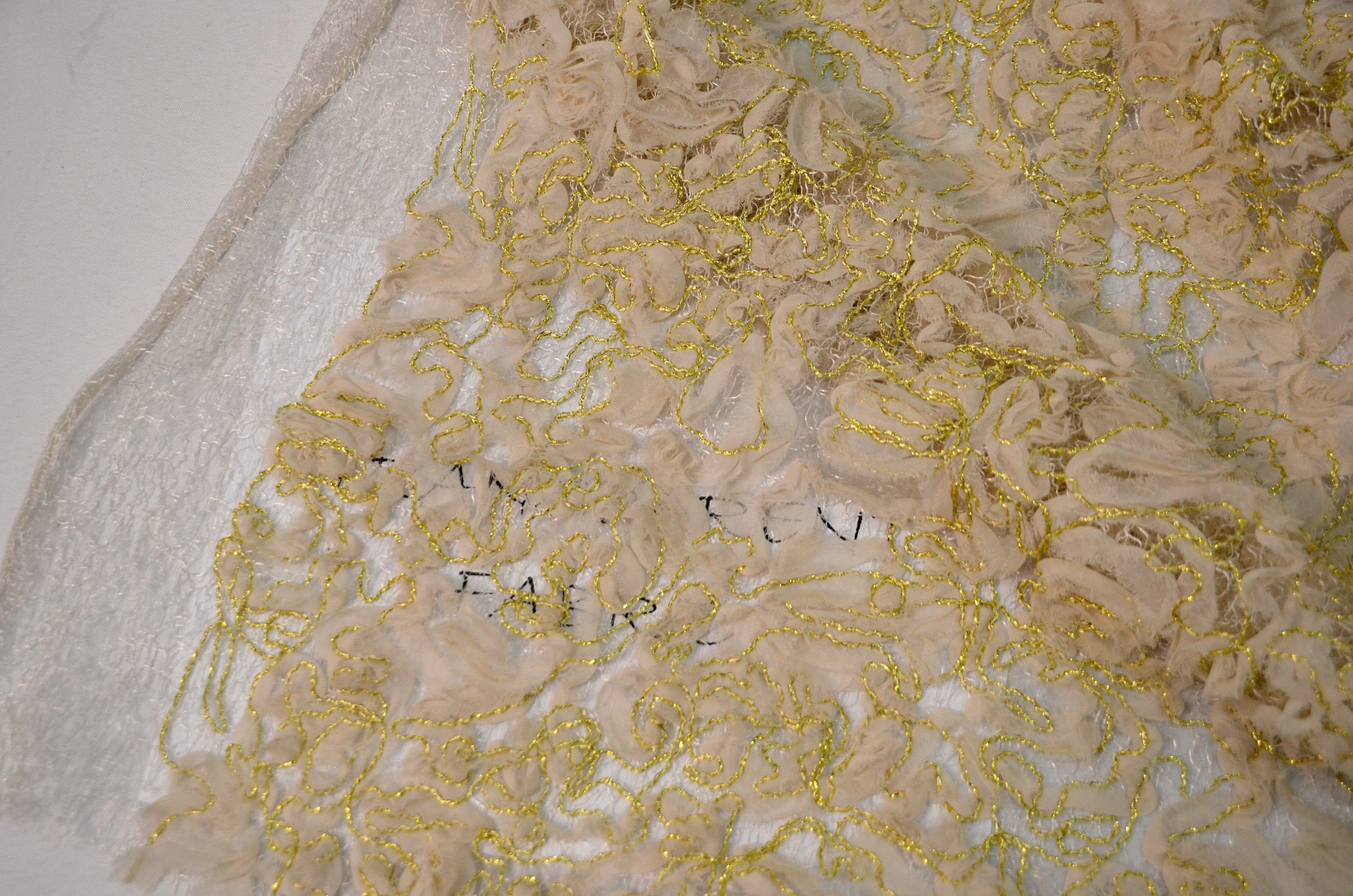 Metallic Enchanted Lace Fabric | Enchanted Sheer Embroidery | 52" Wide | Patina Sheer Lace | Blissful Sheer Lace |