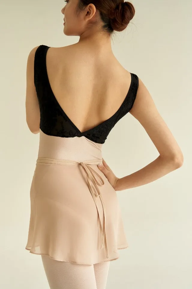 Nude Chiffon Wrap Skirt