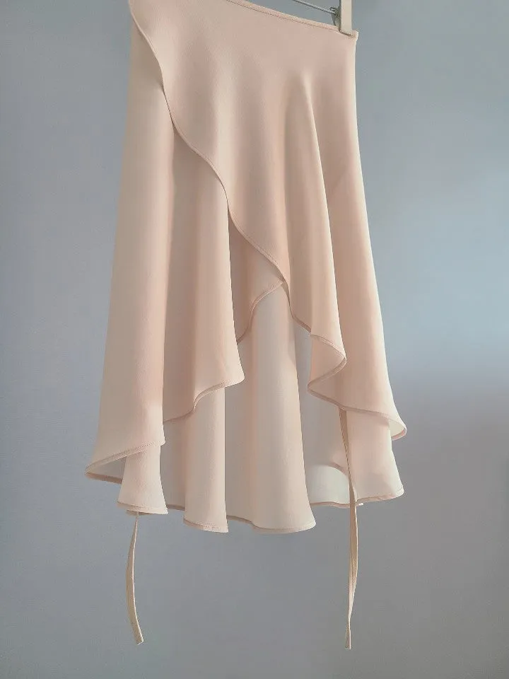 Nude Chiffon Wrap Skirt
