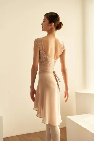 Nude Chiffon Wrap Skirt