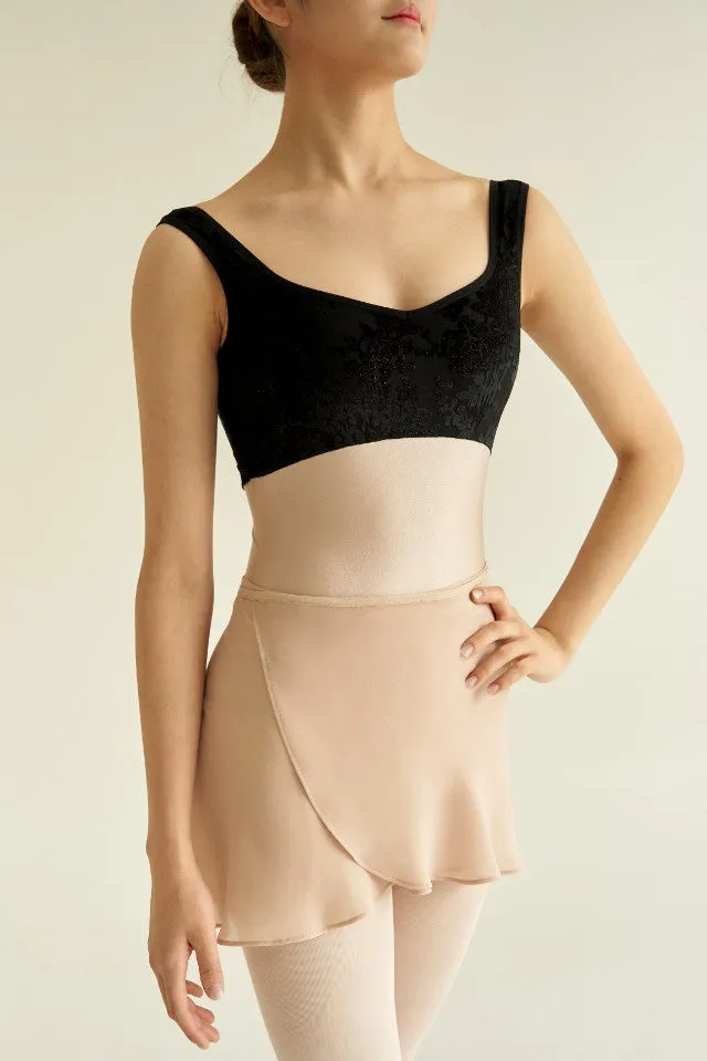 Nude Chiffon Wrap Skirt