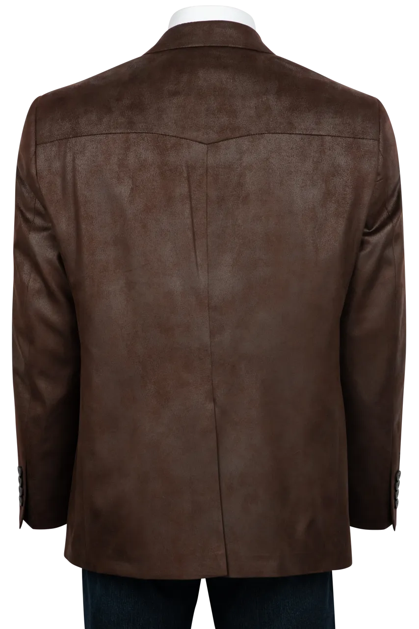 Pinto Ranch Dark Brown Leather Micro Fiber Sport Coat