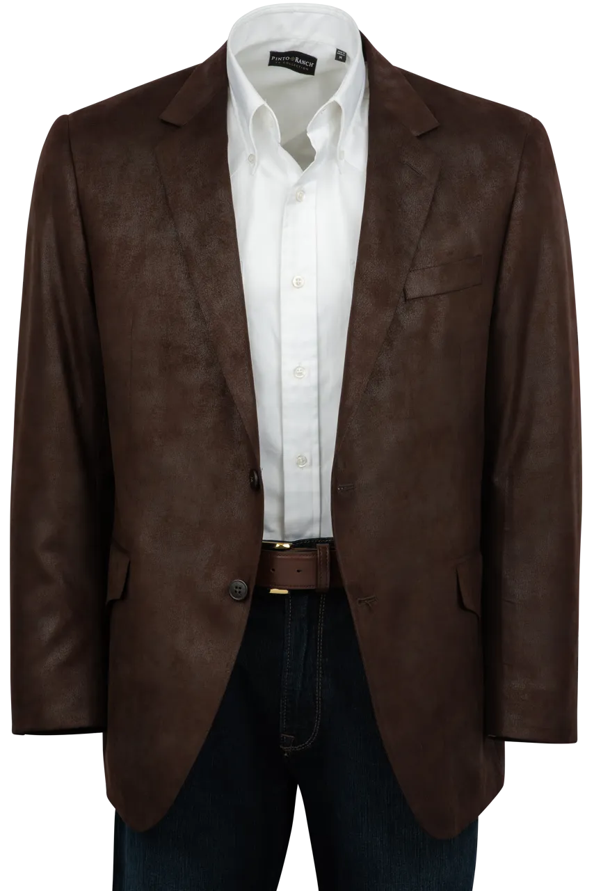 Pinto Ranch Dark Brown Leather Micro Fiber Sport Coat
