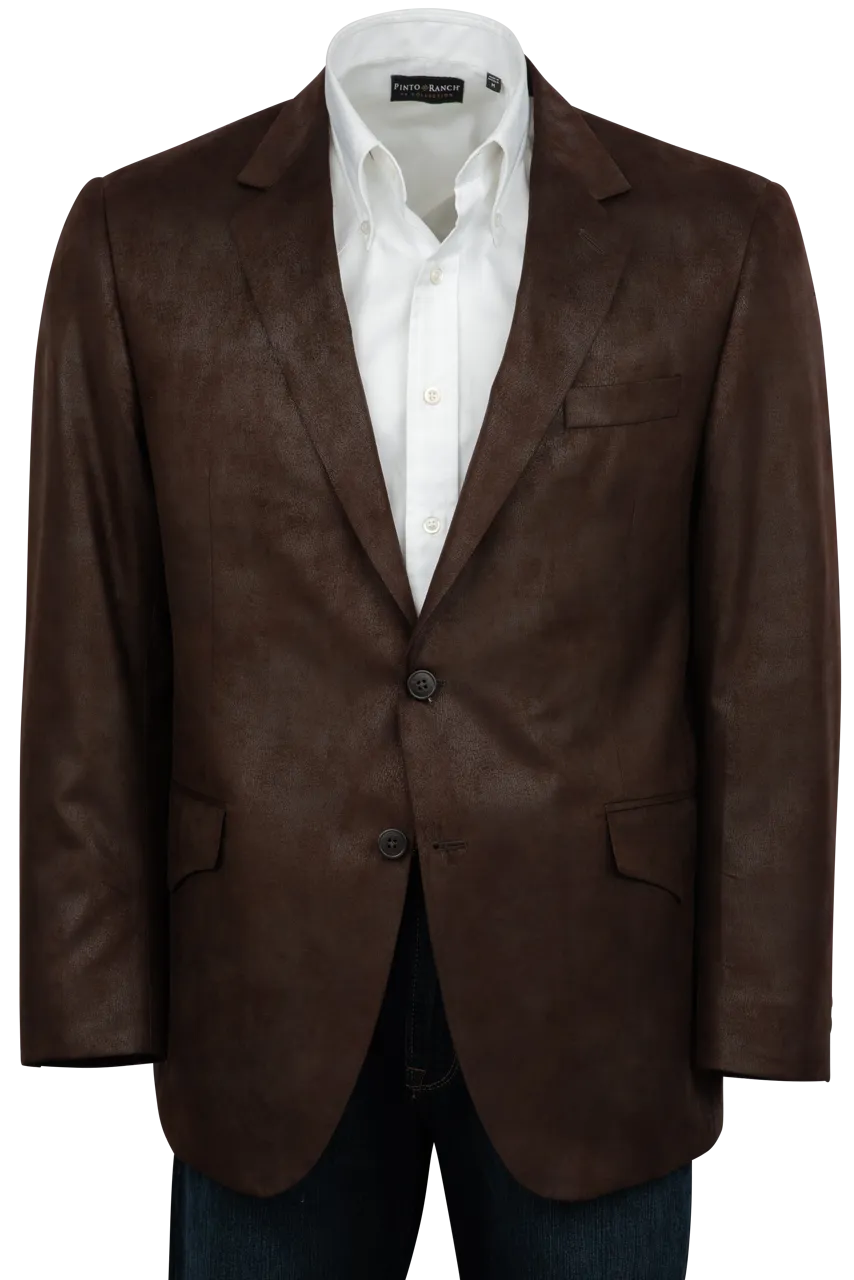 Pinto Ranch Dark Brown Leather Micro Fiber Sport Coat