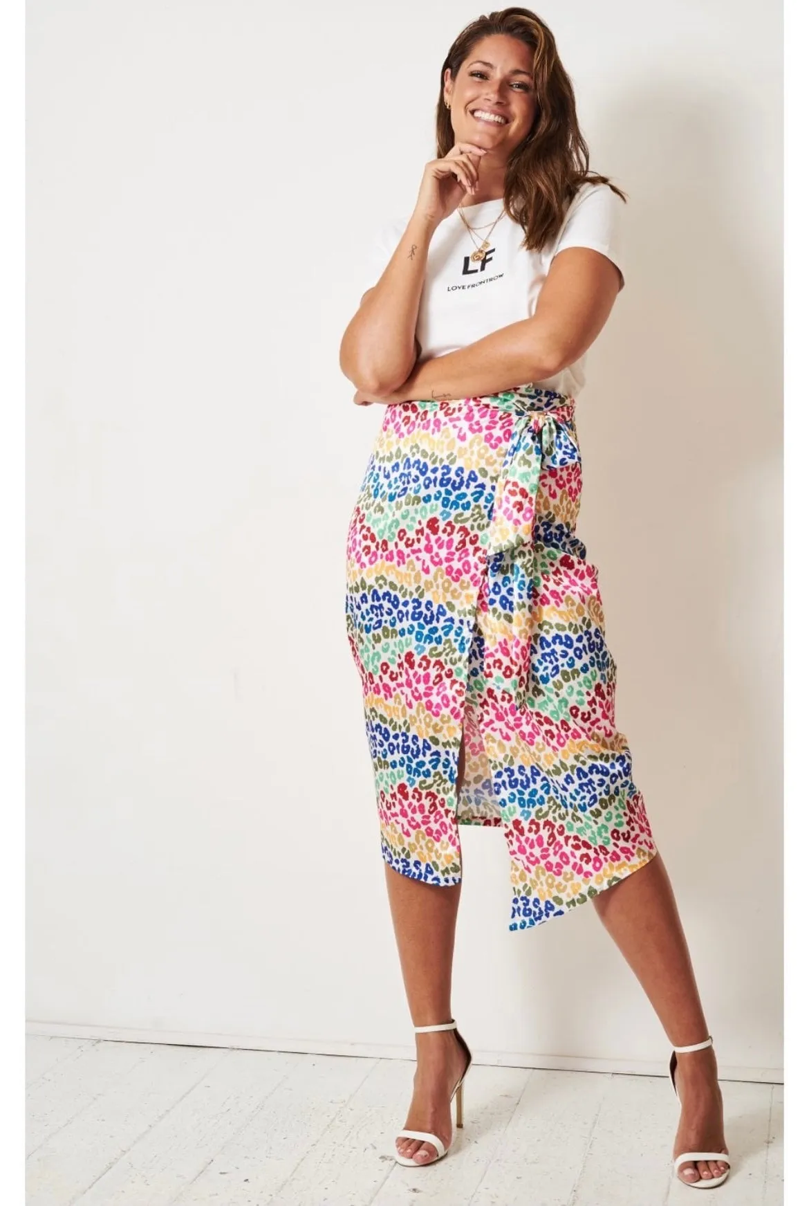 Rainbow Leopard Wrap Skirt