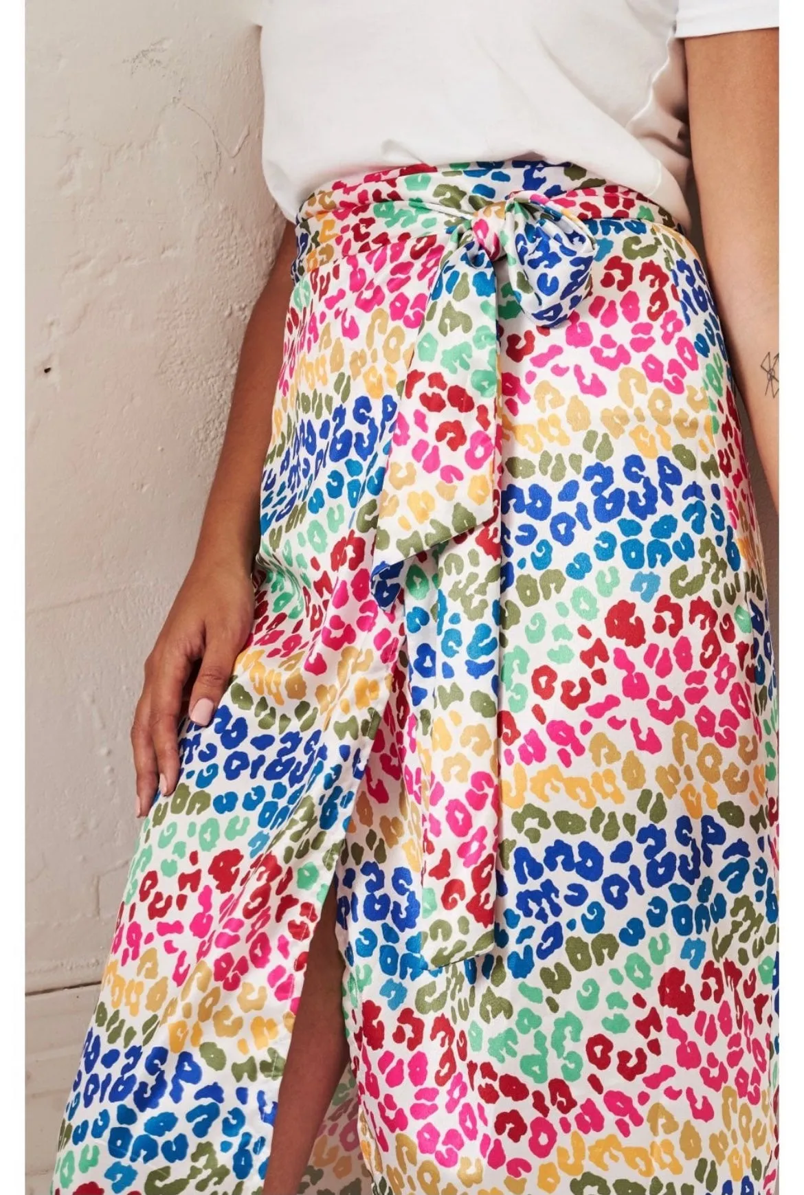Rainbow Leopard Wrap Skirt