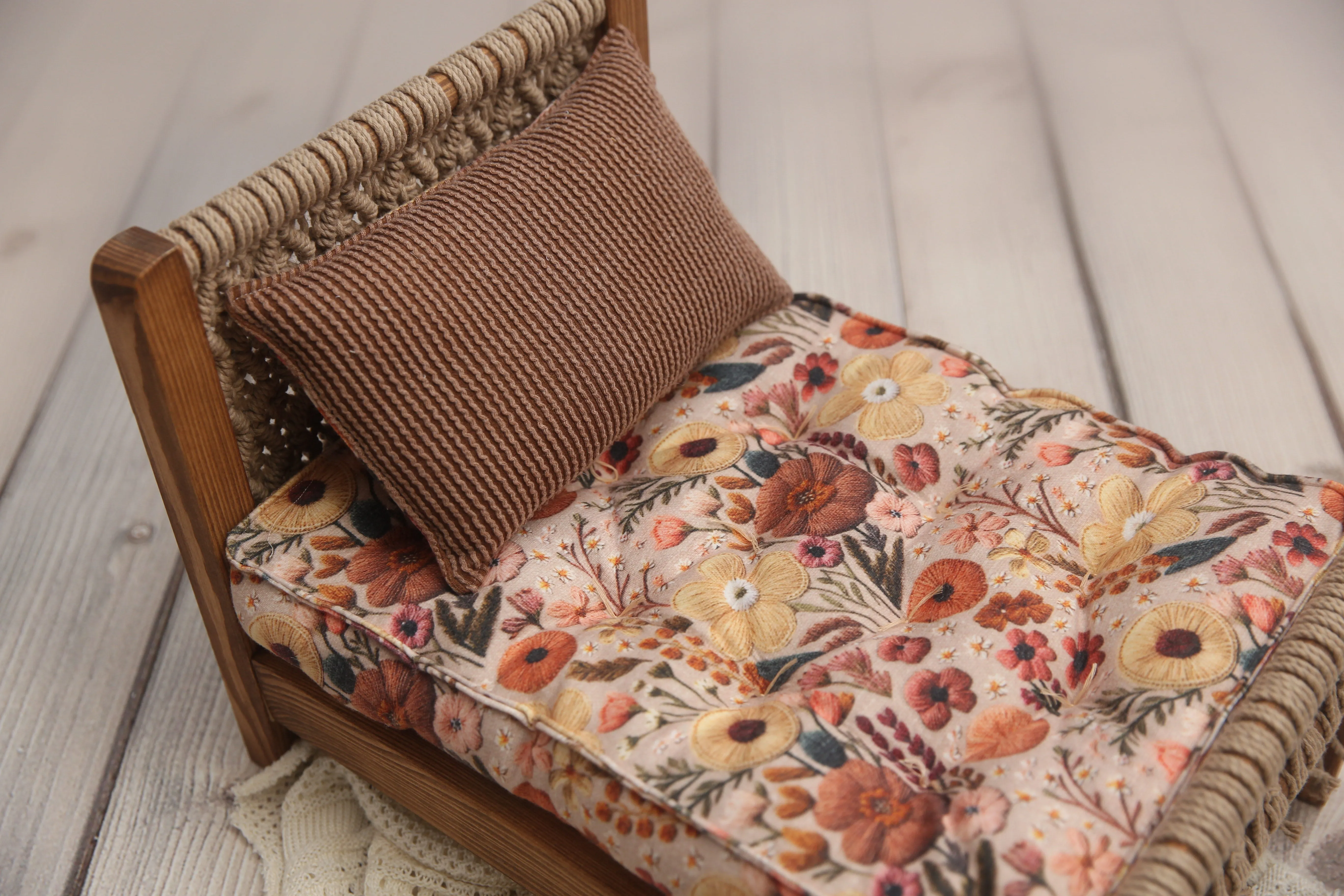 REVERSIBLE 2 Color "Faux Embroidered" Spring Floral- NB Mattress- MADE TO ORDER