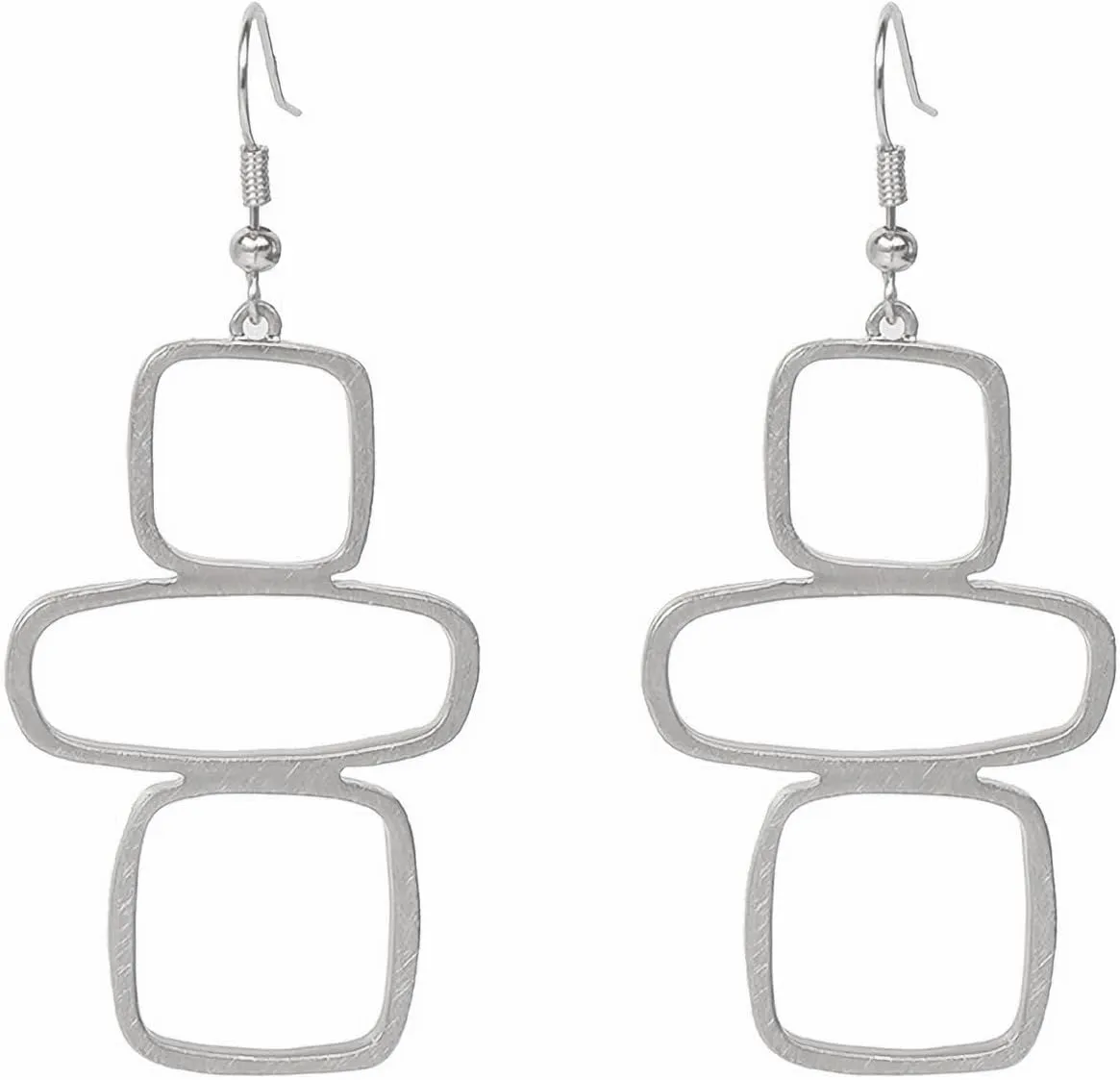 Trendy Gold Silver Geometric Dangle Earrings Geometric Statement Earrings for Women Modern Simply Alloy Drop Earrings Lightweight Jewelry
