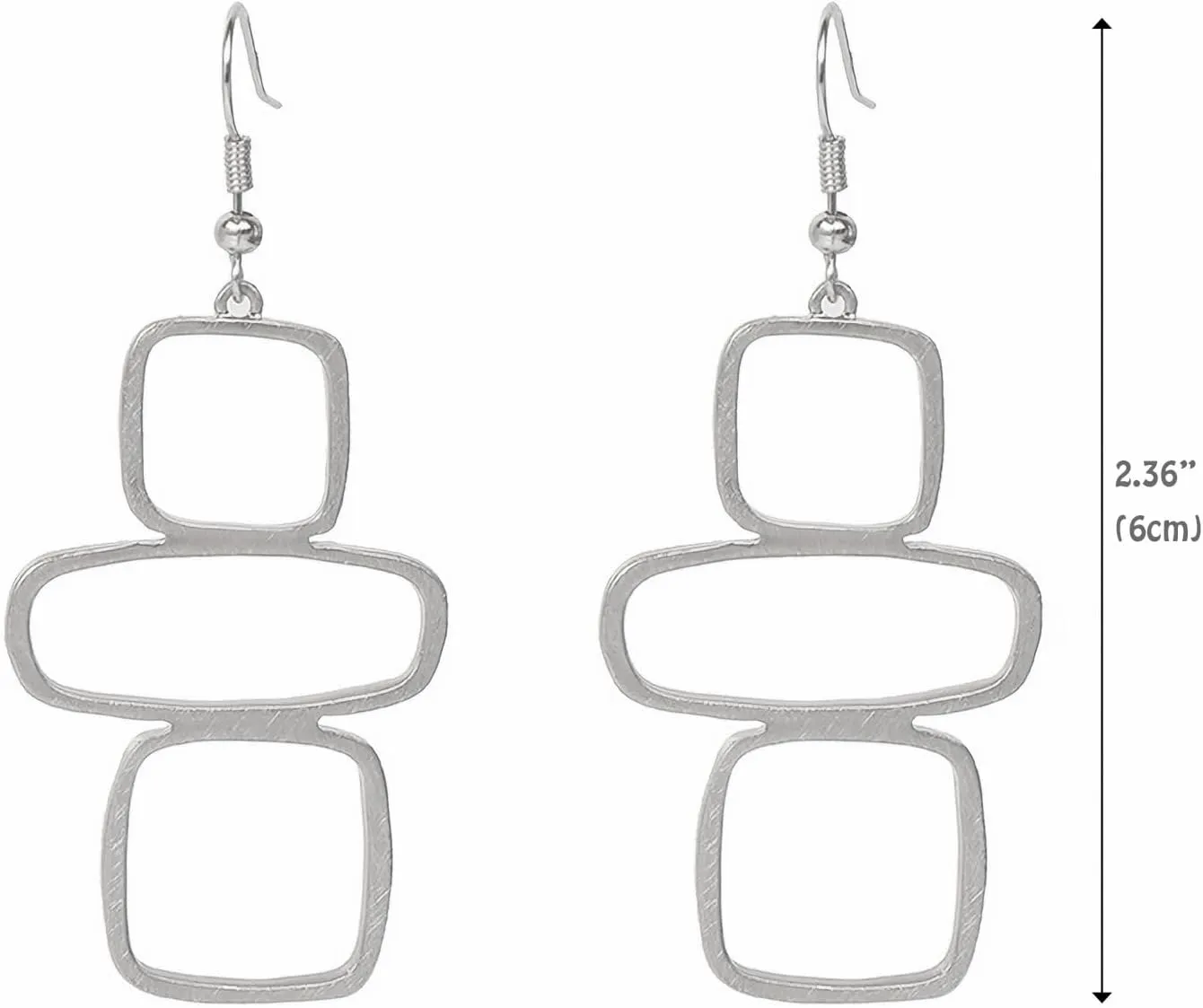Trendy Gold Silver Geometric Dangle Earrings Geometric Statement Earrings for Women Modern Simply Alloy Drop Earrings Lightweight Jewelry