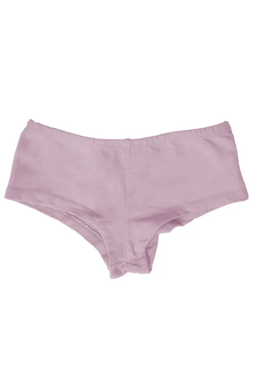 Womens Cotton Spandex Brief Short - Light Lavender Purple